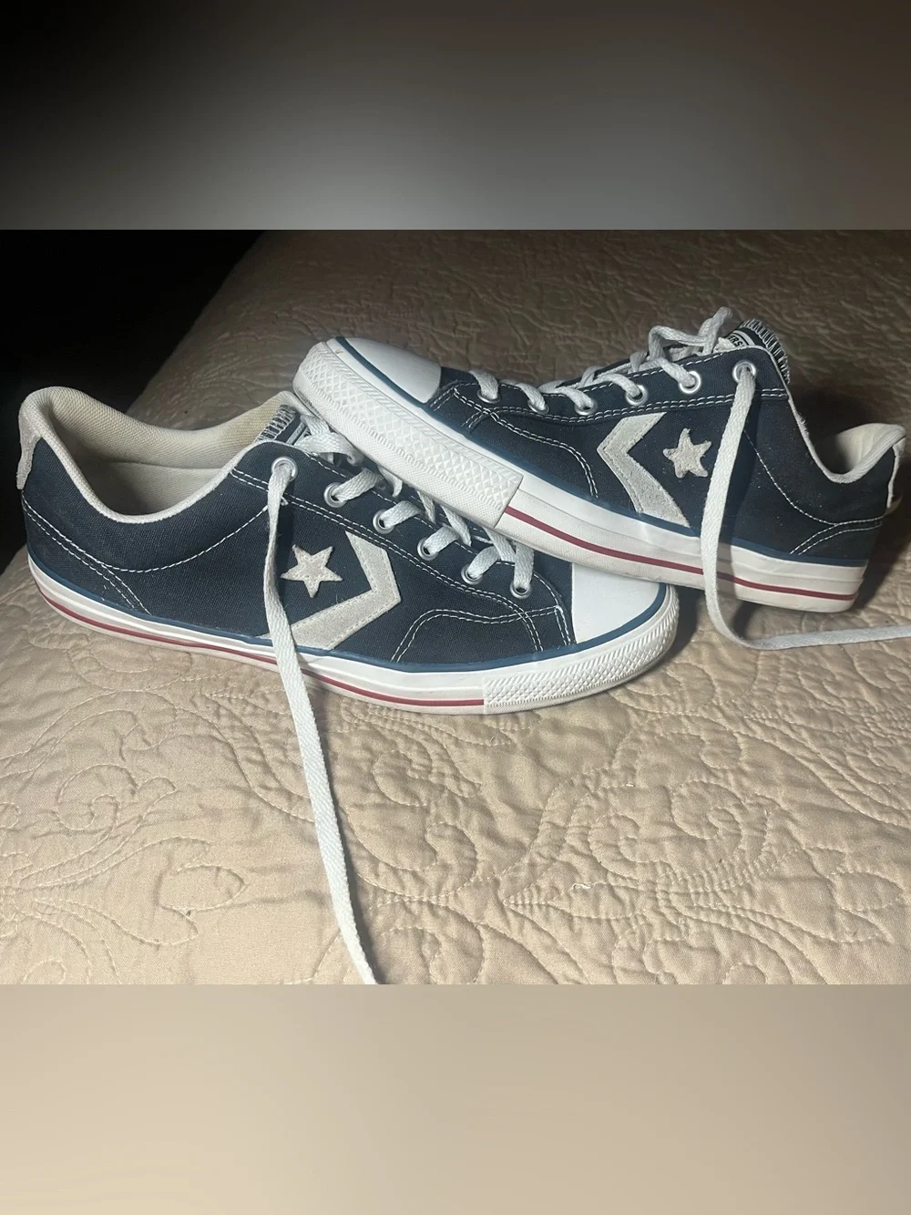 Converse Star Player Ox canvas sneakers, navy blue, men’s sz 9.5/ women 11.5 - Picture 9 of 9